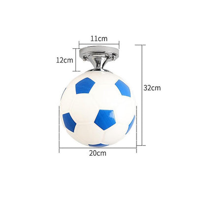 LED Football Globe Modern Novelty Flush Mount Ceiling Light for Baby Kids Bedroom