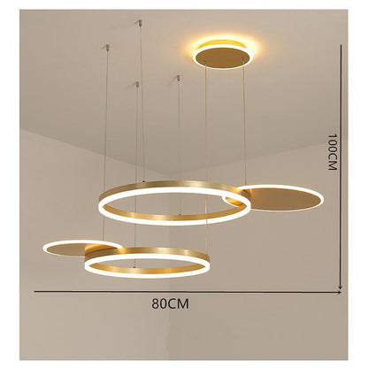 Nordic Circular LED Ceiling Chandelier with with Streamlined Light Distribution