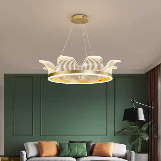 Circle Electroplated Metal Acrylic LED Nordic Pendant Lighting Ceiling Lights