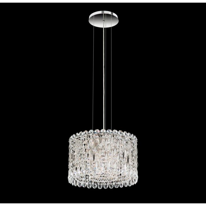 Sarella 4-Light Pendant in Stainless Steel with Crystal Heritage Crystals