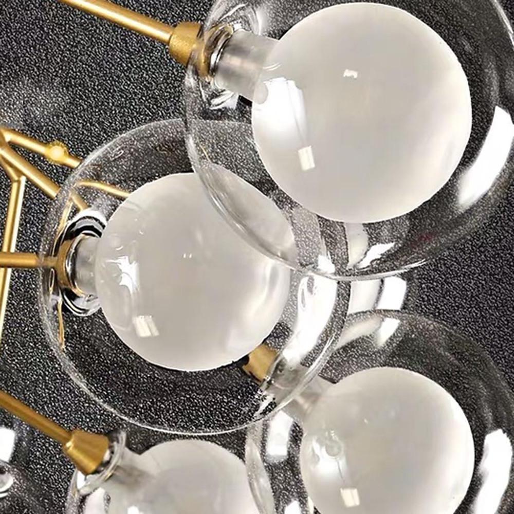 Sputnik Cluster Chandelier Light Metal Glass LED Chandelier 12 Bulbs