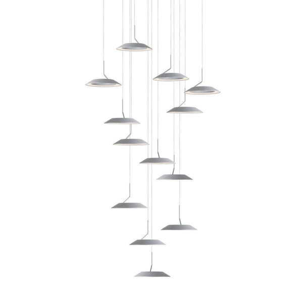 Pendant, 13-Light, Circular, LED, Silver, Silver Canopy, 22"W (RYP-C13-SW-SIL 407UELA)