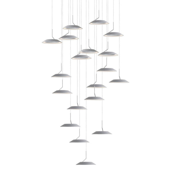 Pendant, 19-Light, Circular, LED, Silver, Silver Canopy, 22"W (RYP-C19-SW-SIL 407UELF)