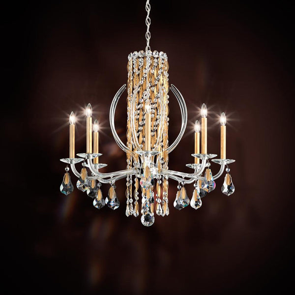 Chandelier, 8-Light, Antique Silver, Clear Heritage Crystal, 30"W (RS8308N-48H 1HWUWM)