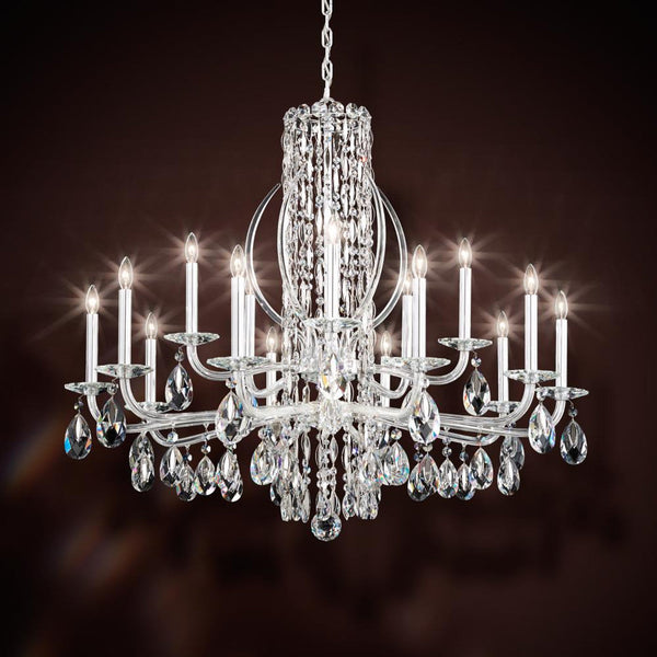 Chandelier, 15-Light, Antique Silver, Clear Heritage Crystal, 41"W (RS8315N-48H 1HWUX6)