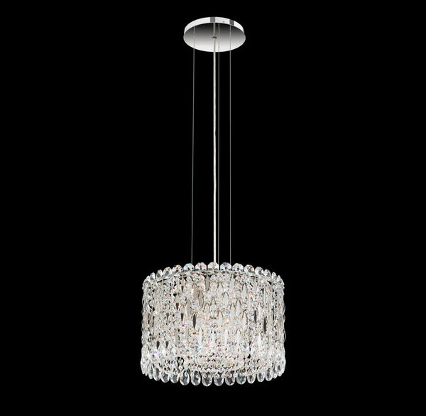 Drum Pendant, 8-Light, Polished Stainless Steel, Clear Heritage Crystal, 15.5"W (RS8345N-401H 1J00FZ)