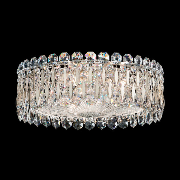 Flush Mount, 3-Light, Antique Silver, Clear Swarovski Crystal, 15.5"W (RS8348N-48S 1J2U8D)