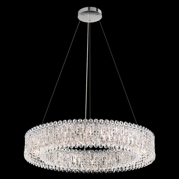 Pendant, 18-Light, Polished Stainless Steel, Clear Heritage Crystal, 36"W (RS8349N-401H 1J2U8M)