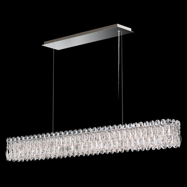 Linear Chandelier, 11-Light, Polished Stainless Steel, Clear Heritage Crystal, 47.5"W (RS8352N-401H 1J5UY9)