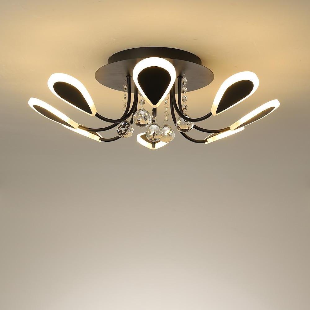 Modern Crystal Flush Mount Light Ceiling Light 8 Lights