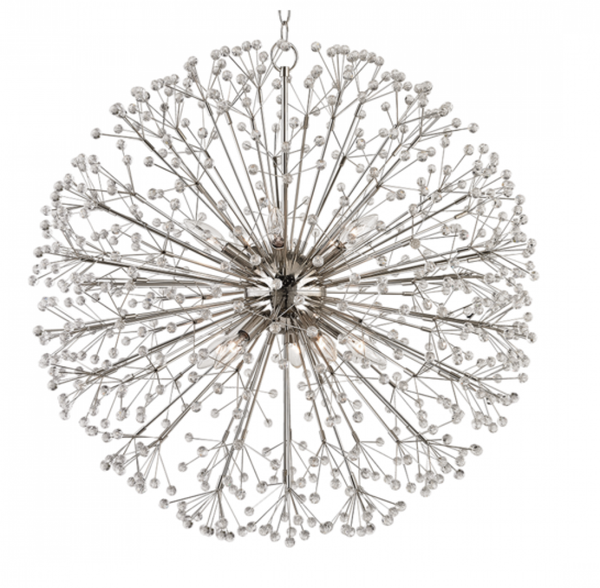 Chandelier, 10-Light, Polished Nickel, 30"W (6030-PN 9ZAAH)