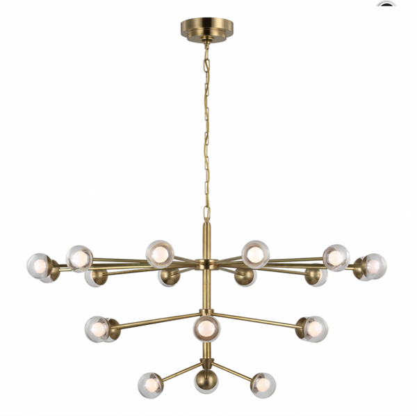 Large Chandelier, 1-Light, LED, Soft Brass, 42"W (KS 5235SB-CG CWY6X)