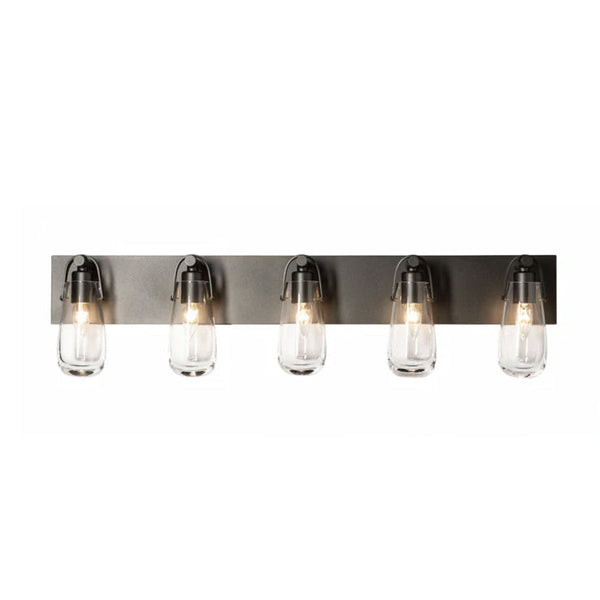 Bathroom Wall Sconce, 5-Light, Black, Clear, 36.5"W (201333-SKT-10-ZM0718 5NQUU4)