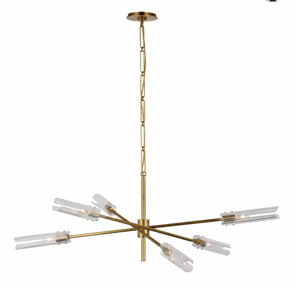 X-Large Radial Chandelier, 6-Light, LED, Hand-Rubbed Antique Brass, 45.75"W (ARN 5488HAB-CG CX600)