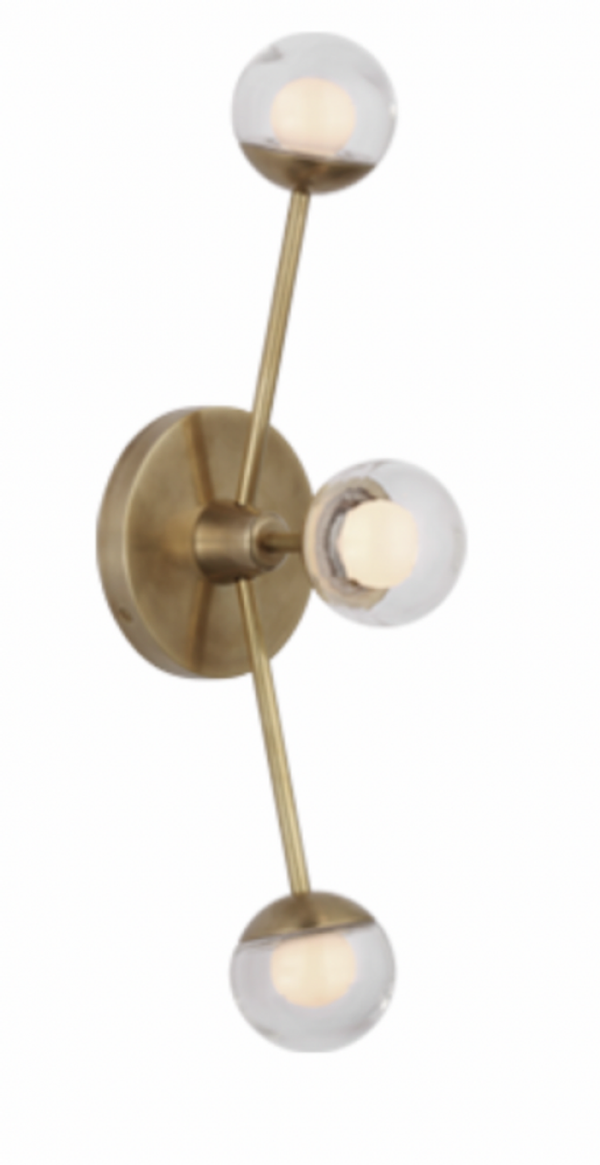 Linear Sconce, 1-Light, LED, Soft Brass, 19"H (KS 2230SB-CG CWZ52)