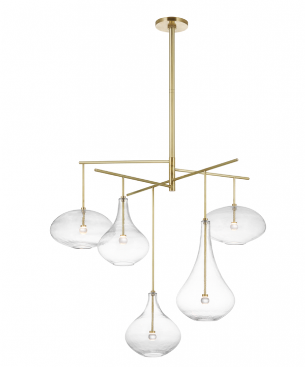 X-Large Chandelier, 1-Light, LED, Soft Brass, 38.25"W (CD 5025SB-CG D01RK)