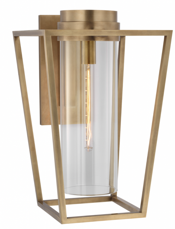 Medium Bracketed Sconce, 1-Light, LED, Hand-Rubbed Antique Brass, 22.25"H (S 2171HAB-CG CZYVT)