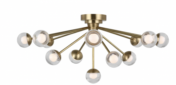 Flush Mount, 1-Light, LED, Soft Brass, 30"W (KS 4230SB-CG CWZ73)