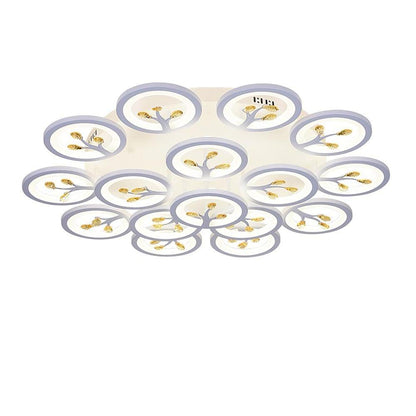 16 Lights Flower Dimmable LED White Nordic Ceiling Lights Flush Mount Lighting