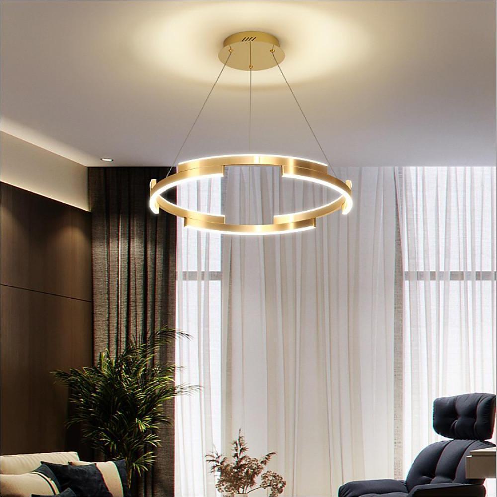 Interlocking Round Gold Chandelier for Living Room