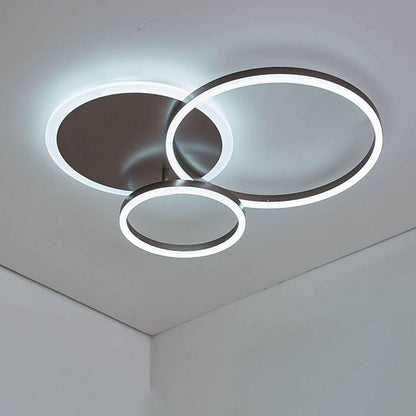 26'' LED Artistic Flush Mount Ceiling Light with Luxury 3 Ring for Bedroom