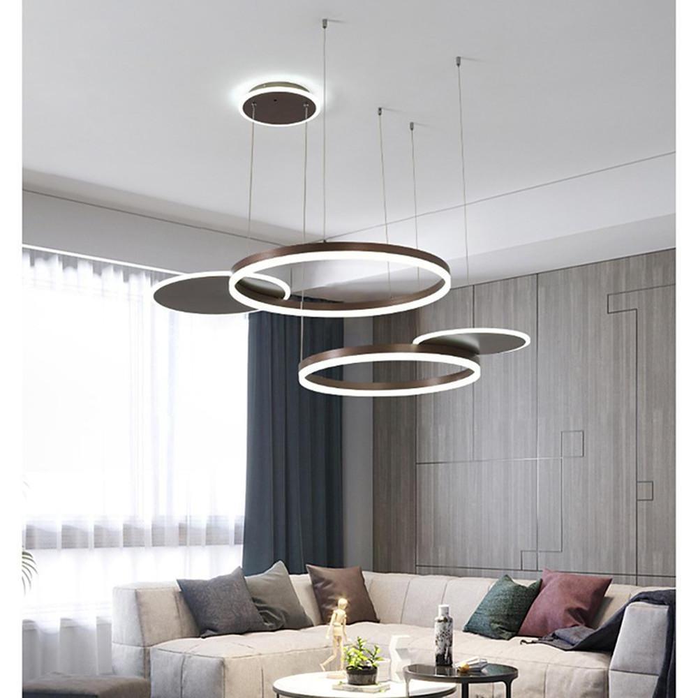 Nordic Circular LED Ceiling Chandelier with with Streamlined Light Distribution