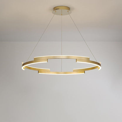 Interlocking Round Gold Chandelier for Living Room