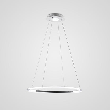 LED Circular Sturdy Modernistic Brushed Nickel Pendant Light With Remote Controller