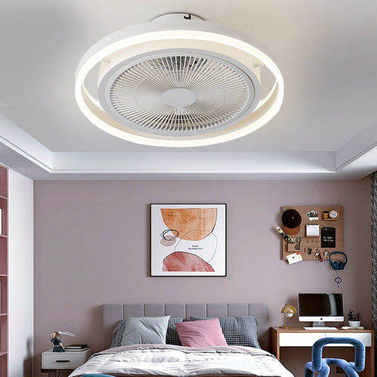 Round Dimming LED Modern Inverter Bladeless Ceiling Fan with Lights