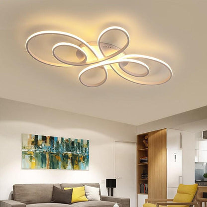 Ornate Flush Mount Ceiling Light Wave Nordic Silica Gel LED Light