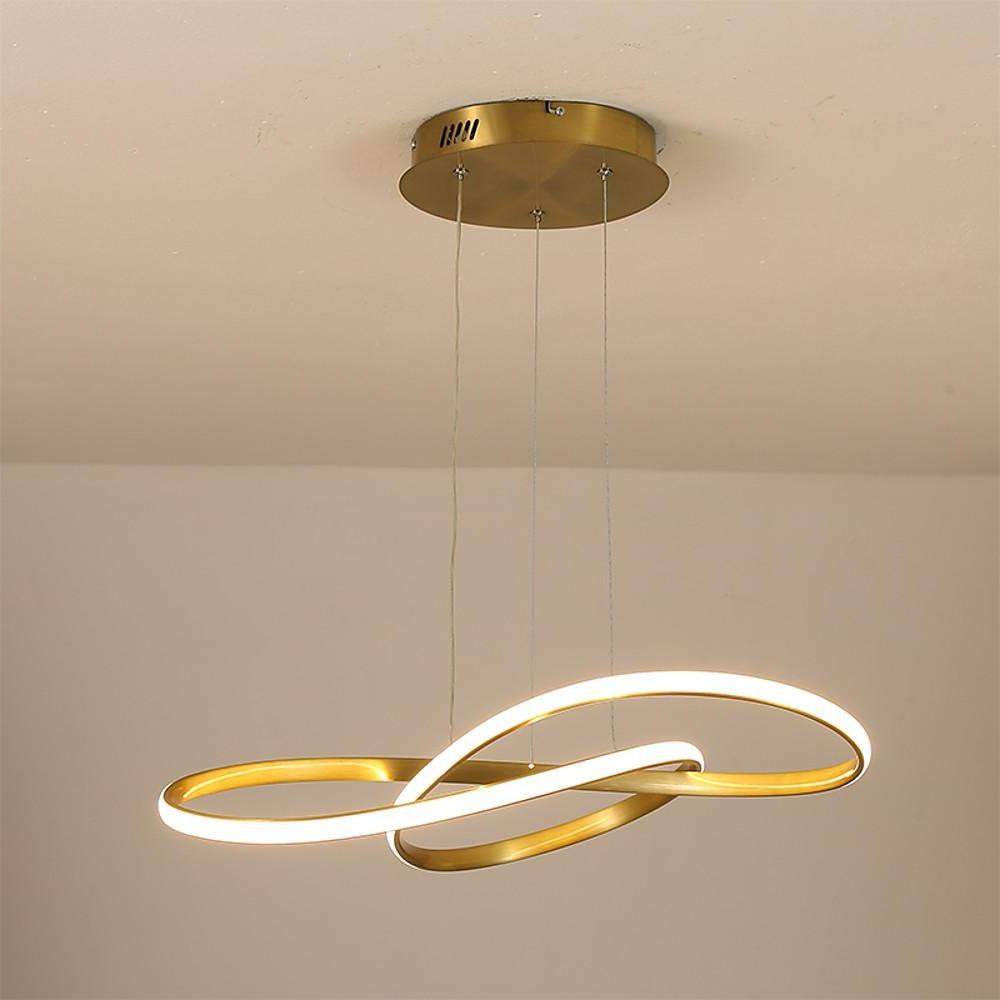 Interweaved Wave LED Gold Modern Hanging Lamp Island Lights Pendant Light