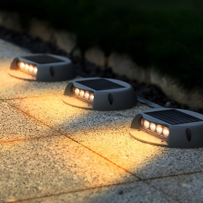 Wall Protected Flush Mount-On-Step Lights Solar LED Stairway Landscape Lighting