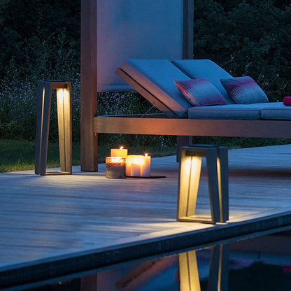 Square Stool LED Waterproof Minimalist Solar Lights Outdoor Lanterns