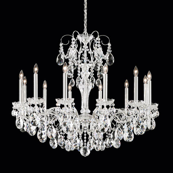 Chandelier, 12-Light, Polished Silver, Clear Swarovski Crystal, 34"W (ST1849N-40S 1814RF)