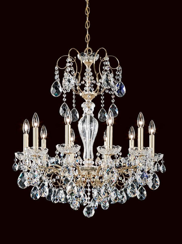 Chandelier, 10-Light, Aurelia Gold, Clear Swarovski Crystal, 25.5"W (ST1946N-211S 1810UL)