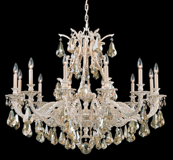 Chandelier, 12-Light, Antique Silver, Clear Swarovski Crystal, 39"W (6952-48S M63GM)