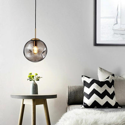 Electroplated Glass Globe LED Modern Pendant Lighting Hanging Lamp Island Lights