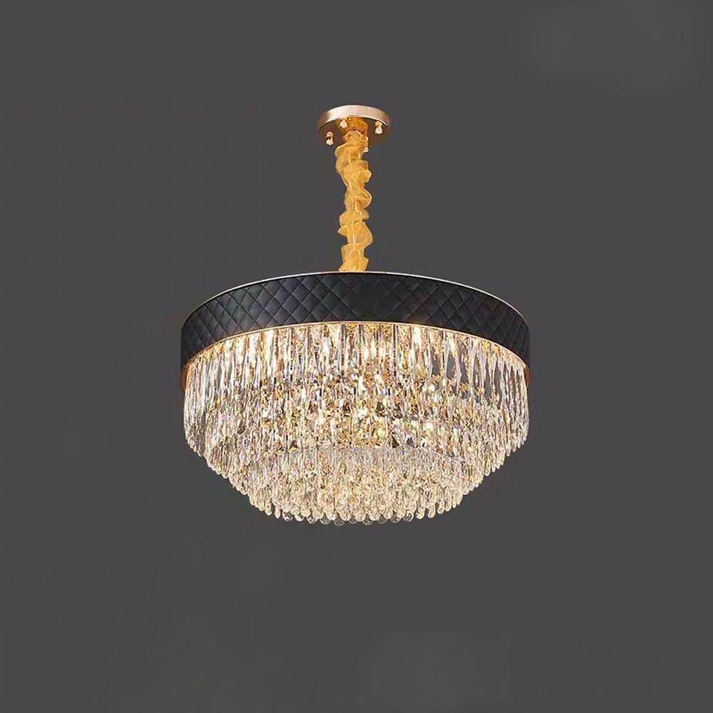 Drum Shaped LED Electroplated Crystal Modern Chandelier Pendant Light