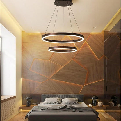 Circle Bedroom Room Chandeliers Modern Aluminum Acrylic Kitchen Ceiling Light