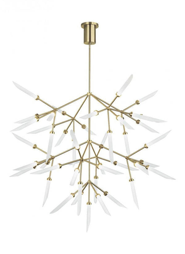 Chandelier, 45-Light, 3-Tier, LED, Aged Brass, Glass, 41.25"W (700SPRGFR-LED927 70E7GVR)