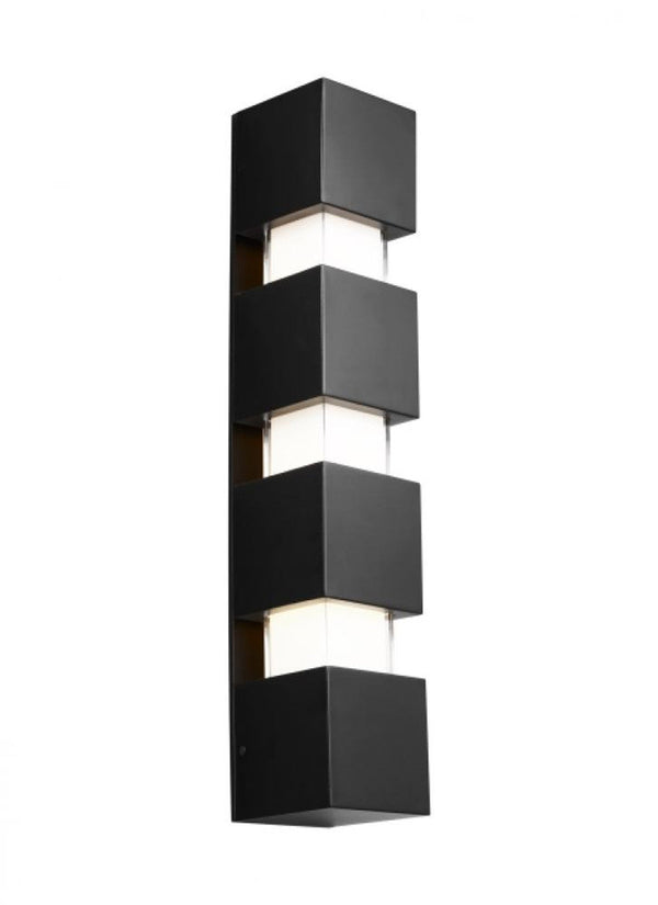 Square Geometric Large Wall Sconce, 1-Light, Black, 24.5"H (700OWSQGE92724BUNV 70PKE78)