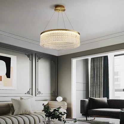 Luxury Circular Crystal Glass Pendant Light Modern Chandeliers