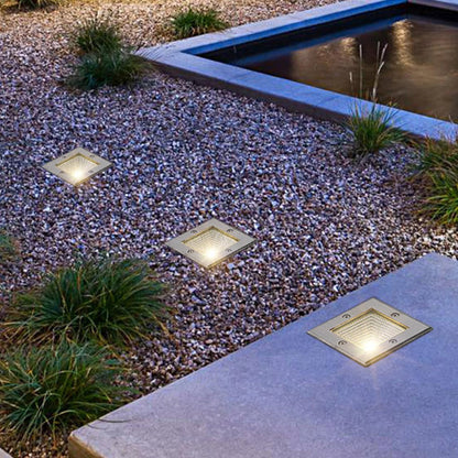 Square 90-260V In-Wall Recessed 4W LED Step Lights for Outdoor Stairs, Deck, and Patio