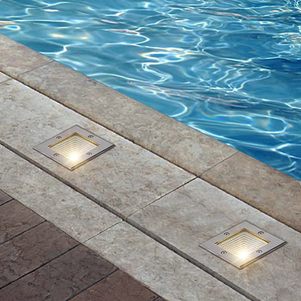 Square 90-260V In-Wall Recessed 4W LED Step Lights for Outdoor Stairs, Deck, and Patio