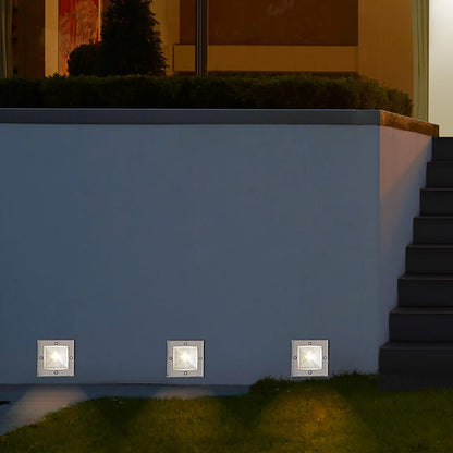 Square 90-260V In-Wall Recessed 4W LED Step Lights for Outdoor Stairs, Deck, and Patio