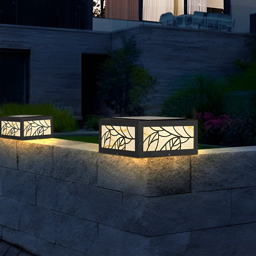 Square Waterproof LED Modern Solar Outdoor Deck Post Lights Pillar Light