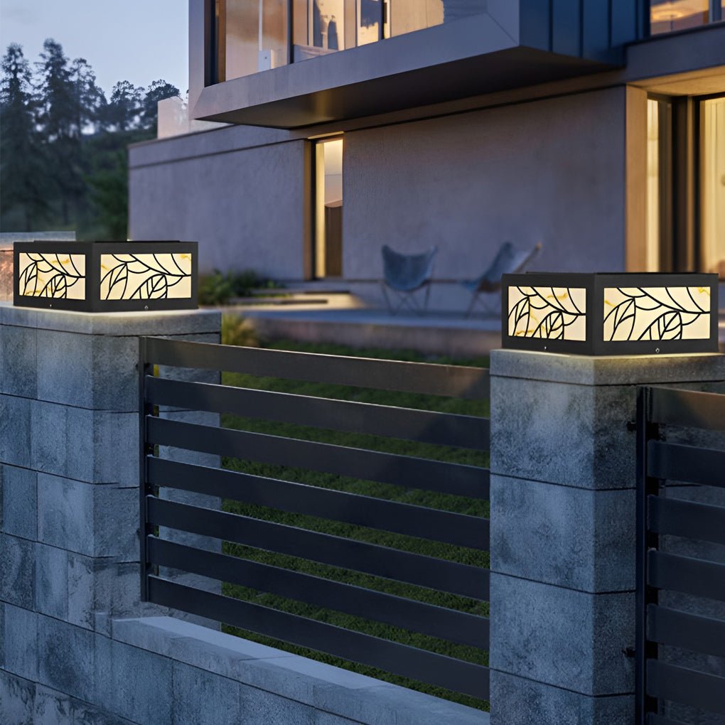 Square Waterproof LED Modern Solar Outdoor Deck Post Lights Pillar Light