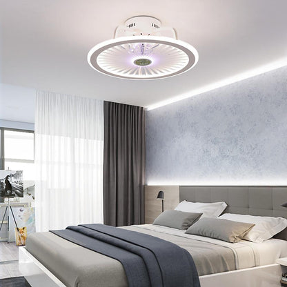 Modern Black White Bladeless Ceiling Fan with LED Light