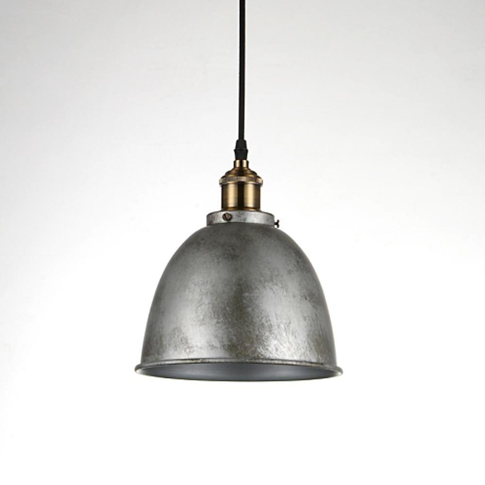 8'' White Rustic Dome Pendant Light Bowled Metal Industrial Pendant Light