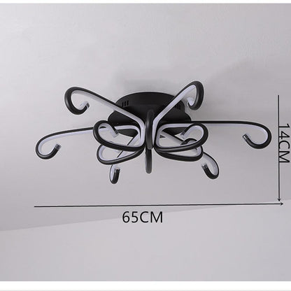 Modern Artistic Octopus-Inspired Flush Mount Ceiling Light with Sleek Curved LED Design